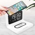 Chargeur sans fil réveil led température horloge 10w - iphone 11 x 8 galaxy s10 s9 - blanc Chargeur sans fil réveil led température horloge 10w - iphone 11 x 8 galaxy s10 s9 - blanc
