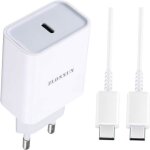 Chargeur secteur usb c avec c�ble pour samsung galaxy 21 - s20 fe - s20 - s21 + - 20 plus - a71 - a72 ...