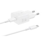 Chargeur pour tlphone mobile samsung chargeur secteur 25w avec cable usbc blanc