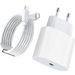 Chargeur rapide 20w blanc - usb c vers lightning - longueur 2m - bloc de charge + cble - compatible ...