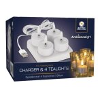 Chargeur usb 4 bougies chauffe - plats led blanc