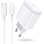 Adaptateur secteur - usb - c - 20w - charge rapide pd 3. 0 - cble 2m - compatible iphone 13
