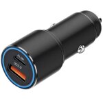 Chargeur de voiture 38w allume - cigare 2 port usb - c et usb - a charge rapide - noir
