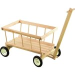 Chariot - b�czek - petit chariot � �chelle � toupie - bois - marron - livr� en bo�te