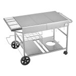 Chariot de barbecue / desserte pour plancha duoku wer - v3 136x76x79 cm - plateau 925x595 mm 25 niveaux ...