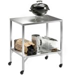 Chariot de barbecue - table de pr�paration ext�rieur - outsunny - plan de travail pour four � pizza et ...
