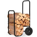 Chariot  bois 105x56x45cm diable de transport stockage bois max. 80kg pneus caoutchouc bois chauffage ...