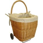 Chariot  bches osier toile jute intrieur