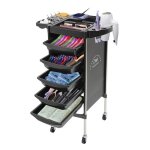 Chariot de coiffure � 6 �tages avec roues - chariot salon multifonctionnel (noir) - trolley de materiel ...