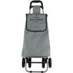 Chariot de course motif courses du chef - 4 roues - l 41 cm x h 87 cm - gris