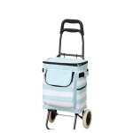 Chariot de courses pliable l�ger avec sac isotherme cabas � roulettes portable chariot � main pour courses ...