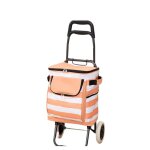Chariot de courses pliable l�ger avec sac isotherme cabas � roulettes portable chariot � main pour courses ...