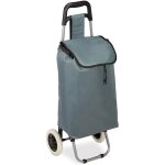 Chariot de courses - helloshop26 - pliable - sac amovible 28l - gris - 15 kg max