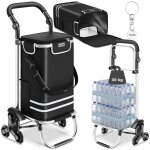 Chariot de courses - tectake - sac shopper 3 en 1 pliable avec sac isotherme et roues �toiles tout terrain ...