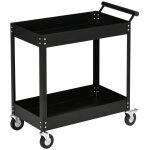 Chariot datelier - durhand - 2 niveaux - poign�e lat�rale et roulettes verrouillables - acier - 845x38x84cm ...