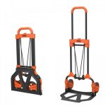 Chariot diable pliable - black & decker - charge 65 kg max - aluminium - poigne ergonomique - compact ...