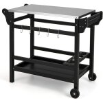 Chariot ext�rieur pour barbecue - giantex - desserte plancha - comptoir acier inoxydable poign�e charge ...