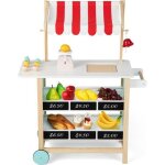 Costway chariot  glace marchande crme glace avec 6 glaces chariot  roulettes 795x295x100 cm b pour ...