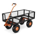Chariot de jardin ?capacit� 1200 lbsroues tout - terrain 10c�t�s amoviblespoign�e pivotante 180� ?chariot ...