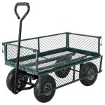 Chariot de jardin en acier ? capacit� 500 lbs ? chariot pliable � parois d�montables b�che pneus pneumatiques ...