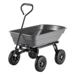 Chariot de jardin basculant - duoku - gc - 018a - capacit� 181 kg - benne en polypropyl�ne - poign�e ...