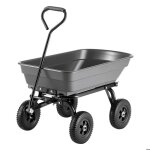 Chariot de jardin basculant - duoku - gc - 018c - 272 kg - benne en pp - roues pivotantes 180�