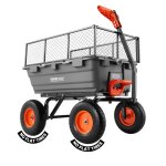 Chariot de jardin basculant - vevor - max. 544 kg chariot � benne basculante pp pour transport de bois ...