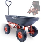 Chariot de jardin - fuxtec fx - kw2175 - 4 roues benne basculante transport 300 kg chantier
