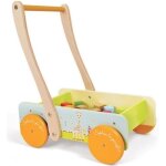 Chariot de marche janod - sophie la girafe - 20 cubes en bois - mixte - a partir de 12 mois