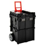 Chariot � outils - vidaxl - 45x36x90 cm - noir et orange - plastique - organisateurs sur le couvercle ...