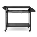 Chariot plancha barbecue � 3�tag�res table de travail cuisine en m�tal pliable chariot � desserts pour ...