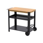 Chariot pour plancha design bois - brasero - desserte jardin extrieur - equipements rangements - plateau ...