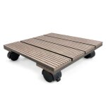 Chariot pour plantes marquis en wpc - support roulant 30x30cm - roulettes pivotantes - charge 80kg