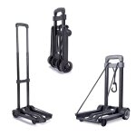 Chariot pliant ultra lger avec poigne tlescopique et 2 cordes lastique - jusqu? 40 kg de charge ...