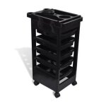Chariot de rangement coiffure 5 plateaux trolley pour salon de beauté cheveux spa à roulettes en plastique ... Chariot de rangement coiffure 5 plateaux trolley pour salon de beauté cheveux spa à roulettes en plastique ...
