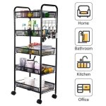 Chariot de rangement mobile sur 5 niveaux chariot de stockage tagre sur roulettes pour cuisine salle ...