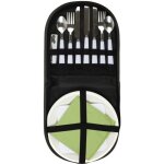 Accessoire � pique - nique - cook concept - pour 2 personnes - vert et blanc