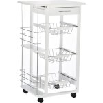 Homcom - desserte - bois - 47x37x83cm - blanc