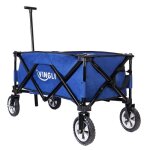 Chariot de transport pliable avec 4 roues - 90 * 48 * 96cm - charge maximum 150 livres + bâche bleu Chariot de transport pliable avec 4 roues - 90 * 48 * 96cm - charge maximum 150 livres + bâche bleu