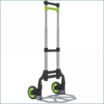 Chariot de transport pliable en aluminium ? charge max 70 kg ? roues plastiques r�sistantes
