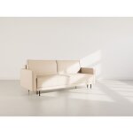 Charlie - canap� droit 3 places convertible avec coffre en simili - beige