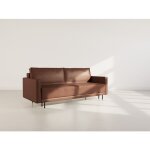 Charlie - canap� droit 3 places convertible avec coffre en simili - marron