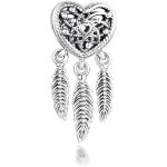Charm authentique pandora 925 pendentif en argent sterling bricolage plumes dreamcatcher charmes original ...