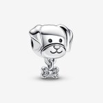 Charm - pandora - chien & os - argent - gris - femme Charm - pandora - chien & os - argent - gris - femme