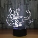 Charmant chat lampe magique 3d illusion 7 couleurs tactile commutateur usb ins�rer led lumi�re no? l ...