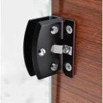 Charni�re - clip - pour porte en verre vitrine armoire � vin - noir - carr�e - a visser