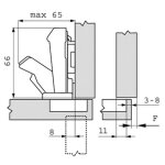 Charnire clip top  encocher ouverture 170 grand coude inserta - blum - cha71t654