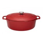 Chasseur - cocotte ovale en fonte �maill�e 33cm rouge - puc473303