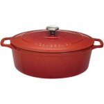 Chasseur cocotte ovale en fonte �maill�e 33 cm rubis ? 71 l compatible induction