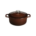 Chasseur cocotte ronde en fonte maille 28cm marron fonc - puc472879